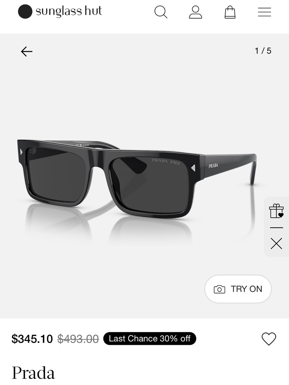 PRADA Men’s Black Sunglasses - Like New - 💯 AUTHENTIC - SPR A10